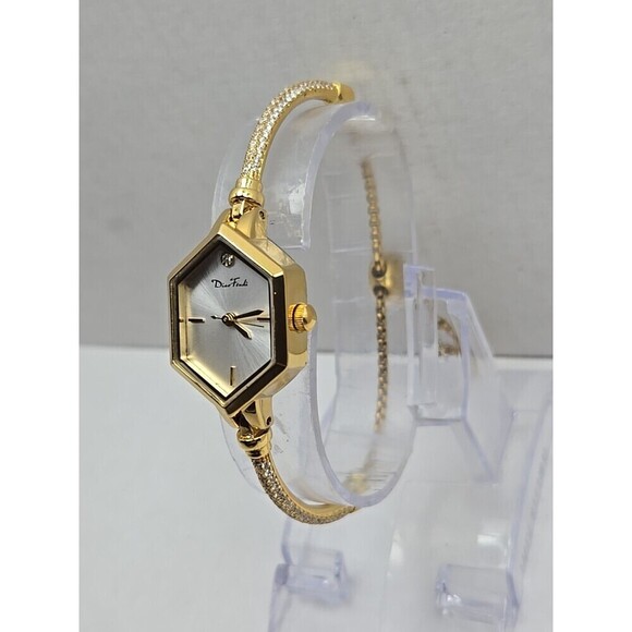Diao Feudi Womens Hexagonal Bracelet Watch Gold Tone Crystals Dainty New Battery main image 7